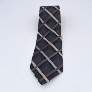 Pronto Uomo Black and Brown Checkered Tie